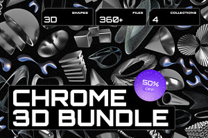 Chrome 3D Bundle 360+ elements, an Object Graphic by assetpro.design