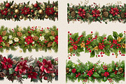 Christmas Border Garland Clipart, an Illustration by SVGArt (Thumbnail 8 of 8)