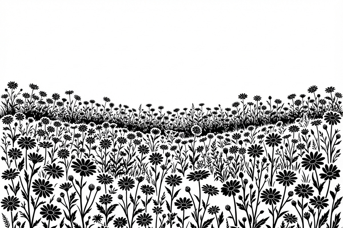 60 Daisy Flower Field Silhouette, a Seasonal Illustration by Amazin_art (Photo 23 of 35)