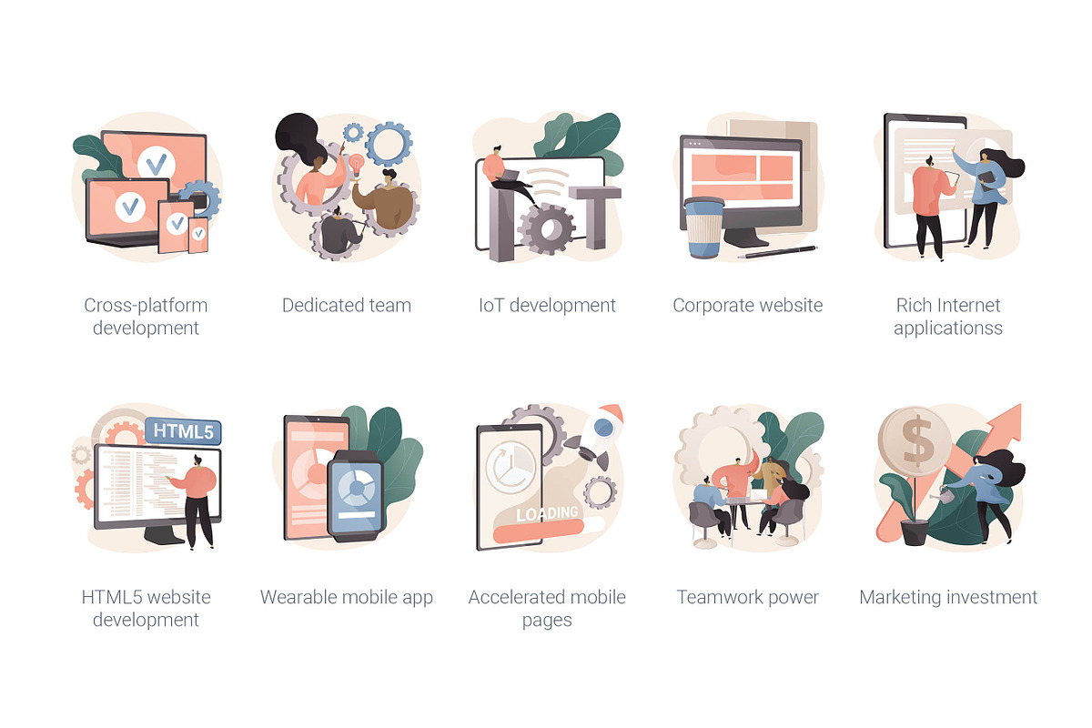 100 IT business vector illustrations, a Templates & Theme by Visual Generation (Photo 6 of 13)