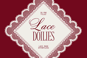 Lace Doilies Collection 20 PNG Files