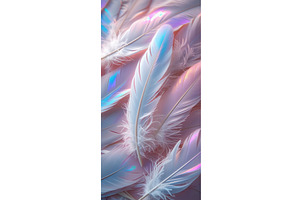 Soft pastel feathers with iridescent, an Illustration by tilialucida