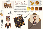 Steampunk Vector Clipart Set, a Technology Illustration by Universe Mary (Thumbnail 2 of 8)