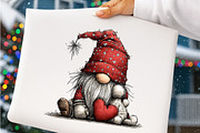 Whimsical Valentine Gnome Clipart, an Illustration by SinaCreation (Thumbnail 5 of 10)