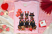 Valentine dog shirt, Doberman Shirt, an Illustration by Canvas Craft (Thumbnail 6 of 6)