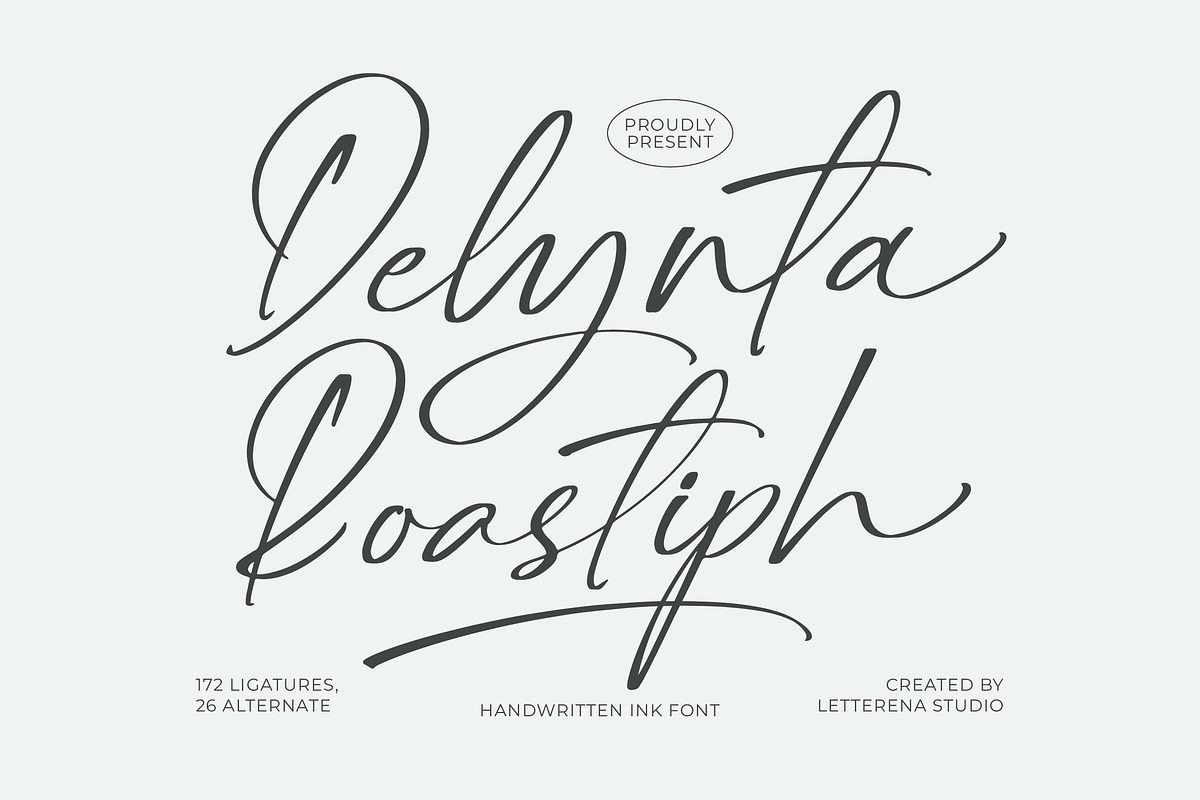 Delynta Roastiph Handwritten Ink Fon, a Script Font by Letterena Studios Script (Photo 1 of 15)