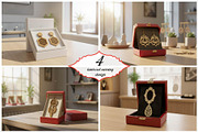 Elegant Laser Cut Wooden Earring, an Object Graphic by Designer_Momina (Thumbnail 1 of 5)