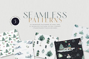 Winter Christmas Watercolor Card Set, a Decorative Illustration by WalaPalette (Thumbnail 12 of 14)