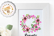 Watercolor clipart; Romantic wreath, an Illustration by Download Graphic Art (Thumbnail 7 of 8)