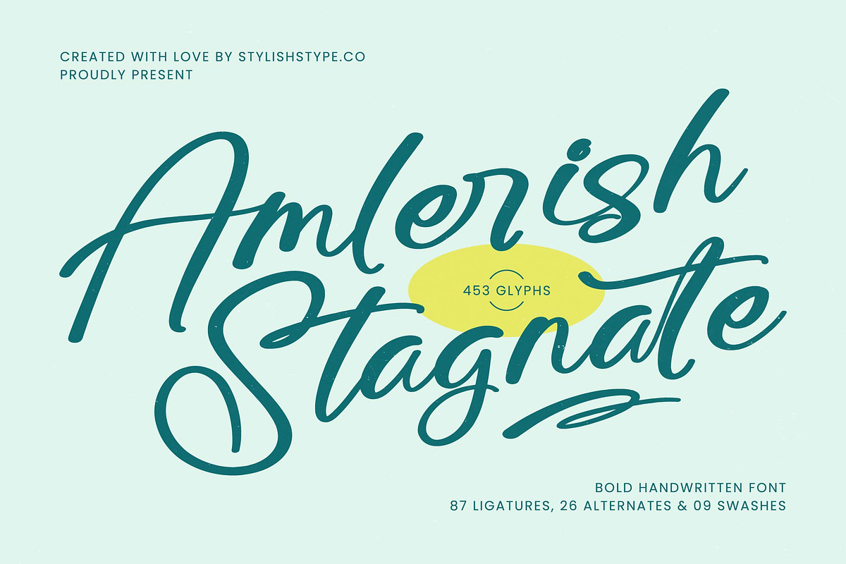 Amlerish Stagnate Bold Handwritten, a Script Font by stylishtype.co (Photo 1 of 20)