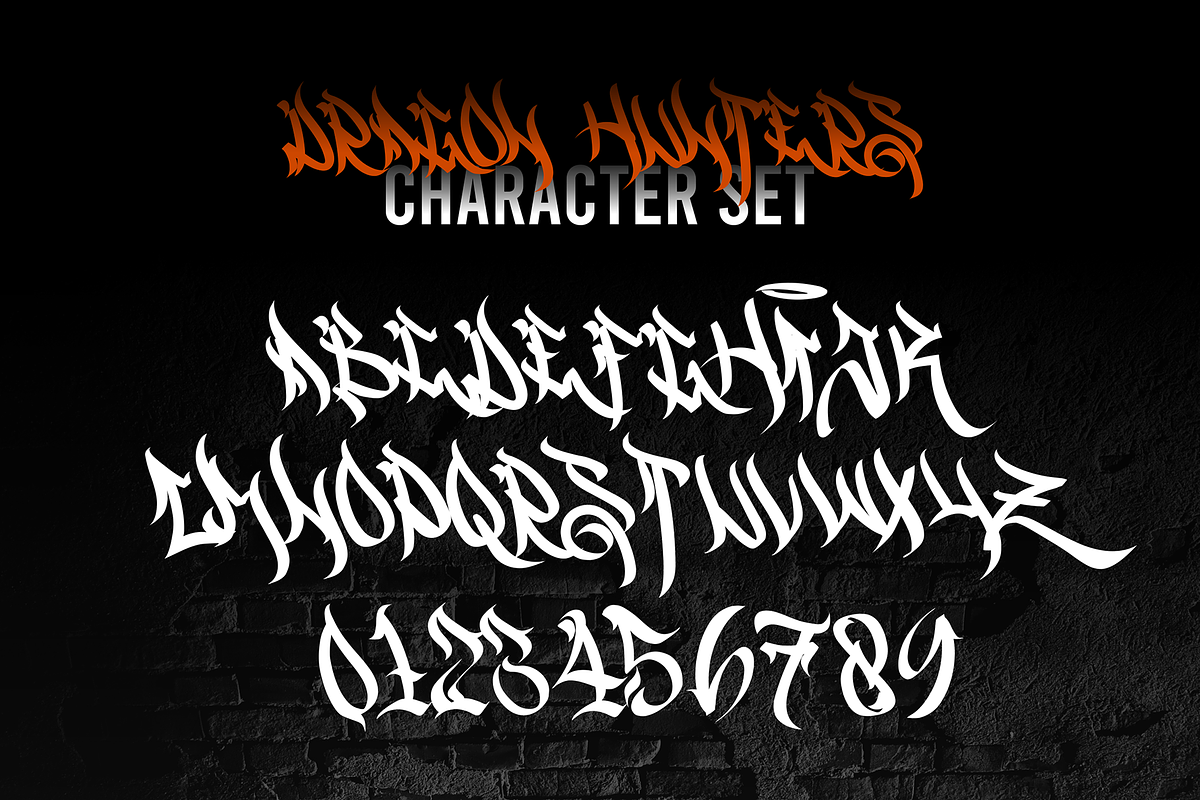 Dragon Brothers - Graffiti Font, a Blackletter Font by figuree studio (Photo 3 of 10)