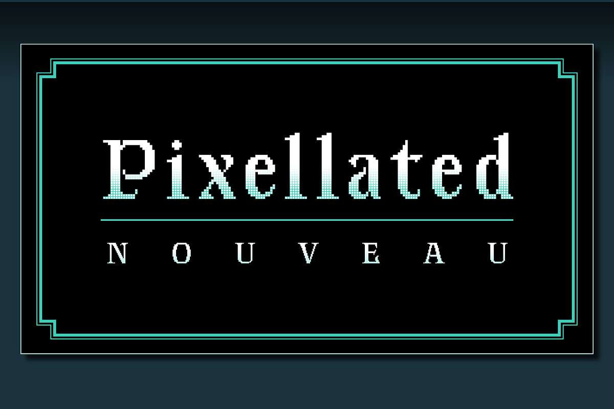 Alaska - Art Nouveau pixel art, a Serif Font by SelfBuild Type (Photo 5 of 11)