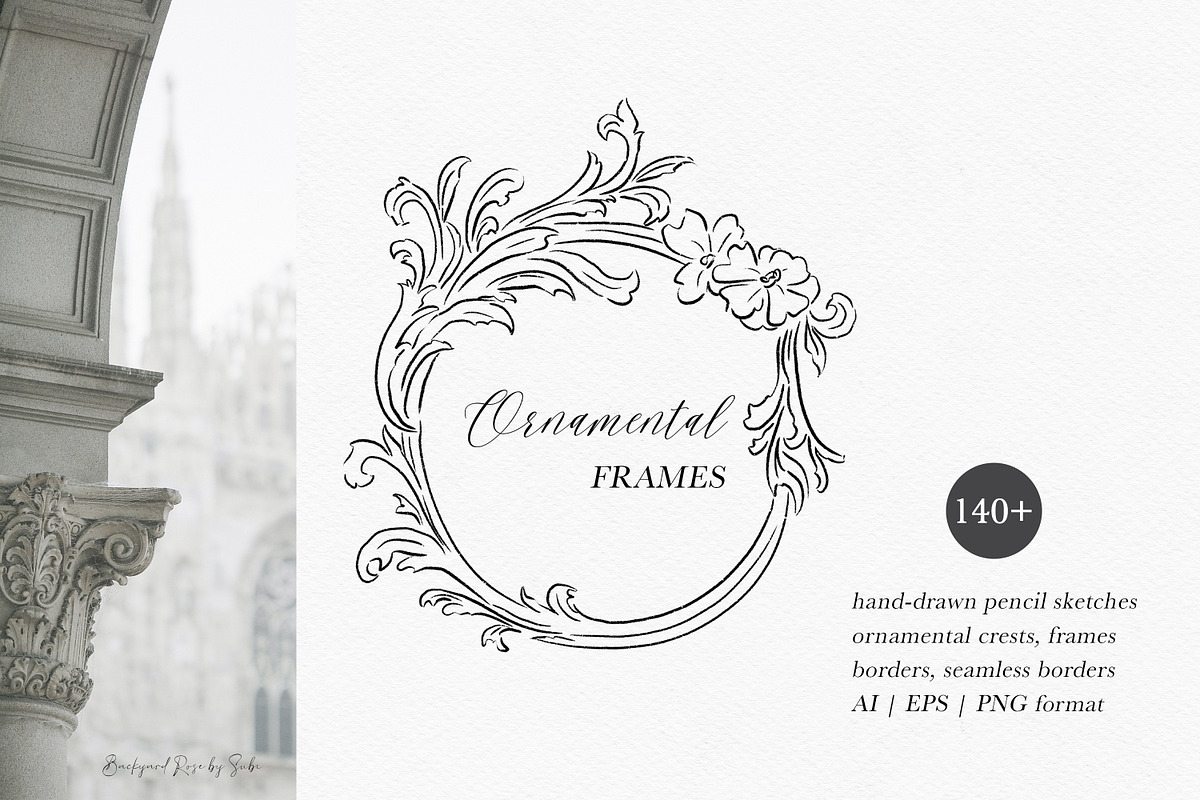 Ornamental Wedding Frames & Crests, an Illustration by Backyard Rose (Photo 1 of 11)