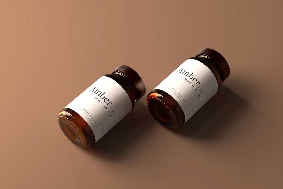Amber Glass Jar / Bottle Mockups, a Cups & Container Mockup by pmvch (Photo 9 of 10)