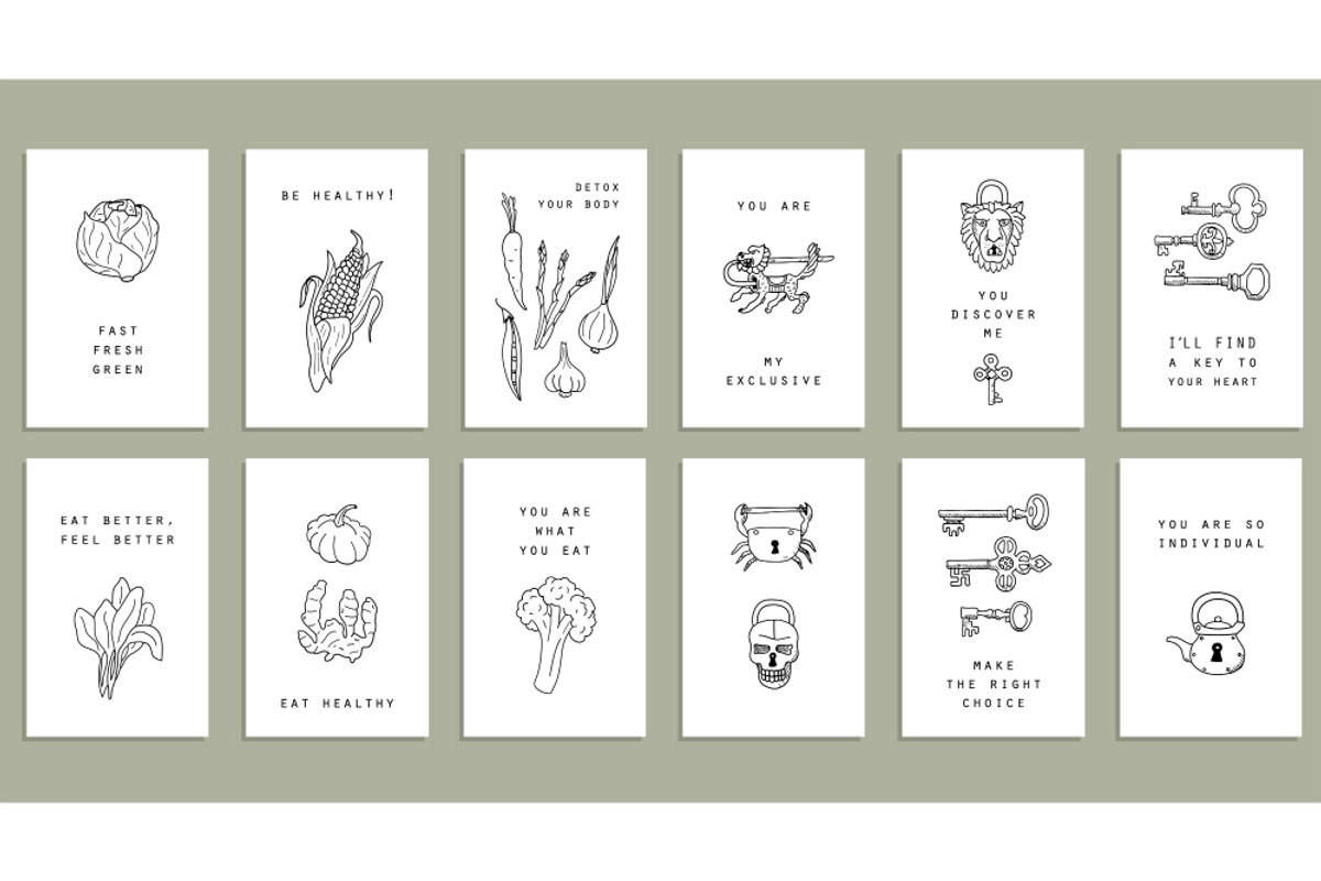 Set of funny cards, a Card Template by WINS Doodle shop (Photo 3 of 5)