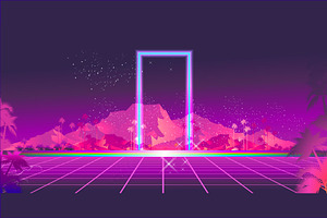 Futuristic Banner Portal To Another