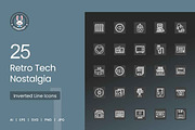 25 Retro Tech Nostalgia Icons, an Outline Icon by IconBunny (Thumbnail 1 of 2)