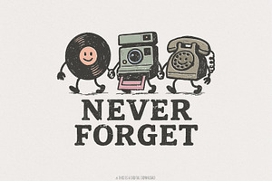 Never Forget PNG, Retro Vinyl, an Illustration by SharpMarketplace