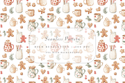 Christmas Cocoa Seamless Pattern, an Illustration by Pati Charm Studio (Thumbnail 1 of 7)