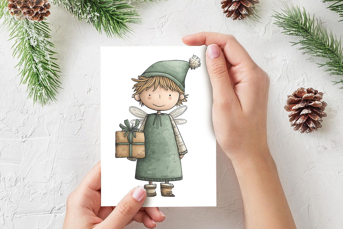 Whimsical Christmas Fairy Clipart, a Seasonal Illustration by V Design Creator (Photo 5 of 8)