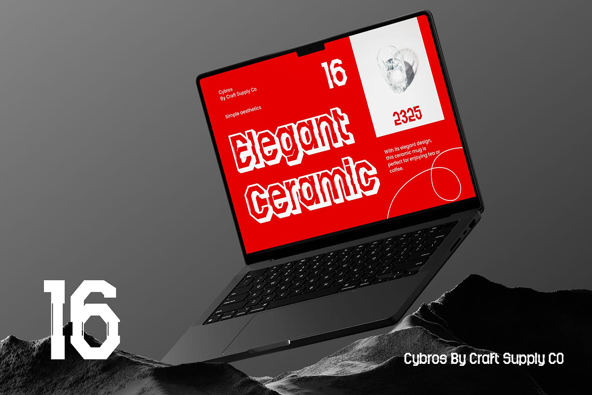 Cybros 3D, a Sans Serif Font by Craft Supply Co. (Photo 4 of 8)