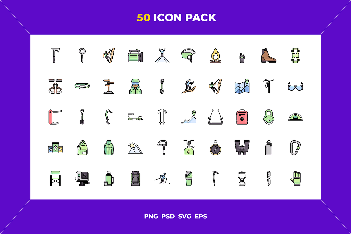 50 Mountaineering and climbing icons, an Icon by Wencory (Photo 1 of 2)