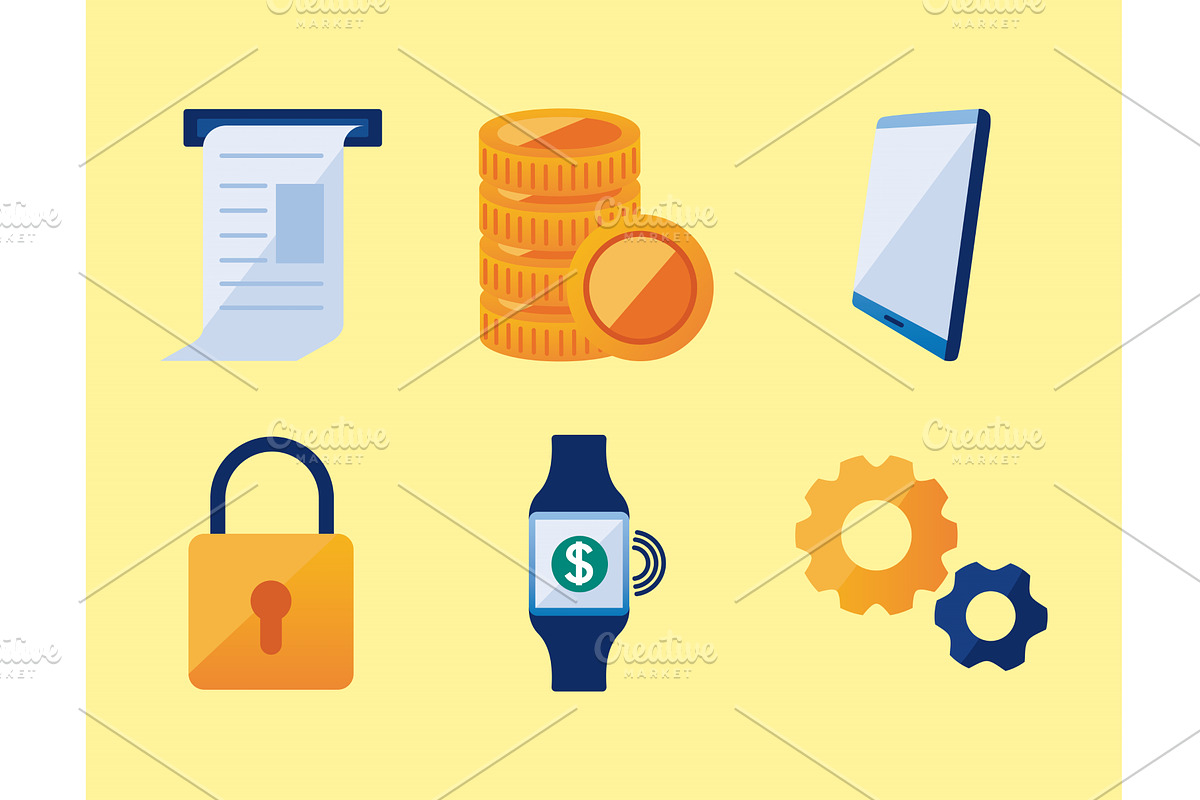 Payment solutions symbol, an Object Illustration by studiogstock