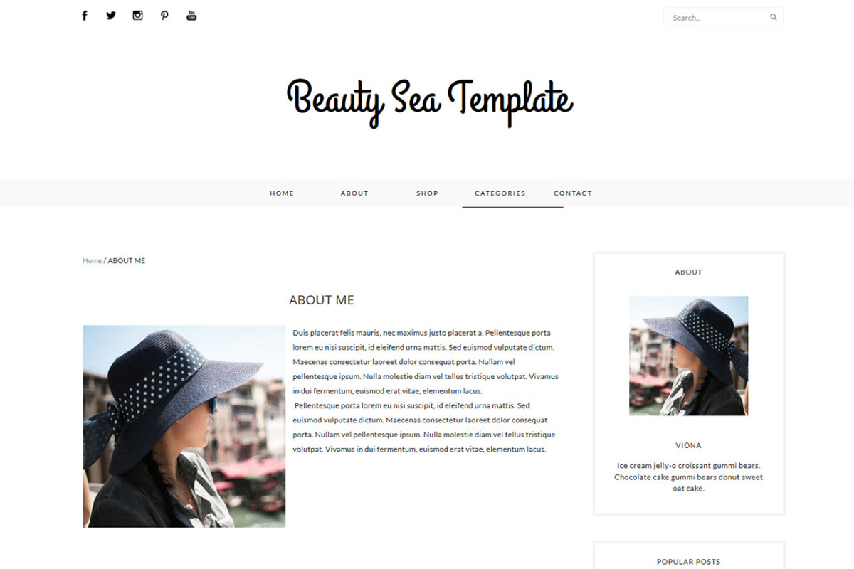 Blogger Template - BEAUTY SEA, a Websites & App Template by Vefio Themes (Photo 4 of 4)