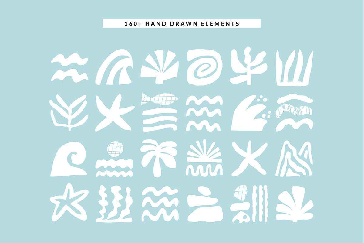 OCEAN VIBES | 180 HAND DRAWN CLIPART, an Object Illustration by Favete Art (Photo 4 of 18)