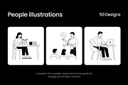 50 People Line Illustration Bundle, a Person Illustration by Brickclay (Thumbnail 1 of 12)