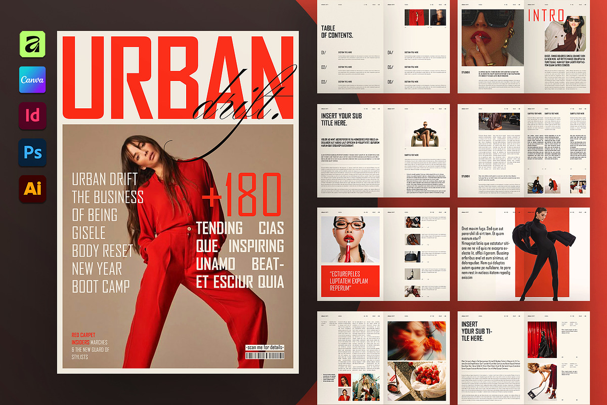 Modern Magazine Layout Template, a Magazine Template by ArtisanaAura (Photo 1 of 23)