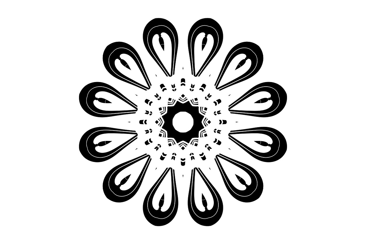 Black and White Mandala Patterns Set, a Decorative Illustration by NJ Himel (Photo 81 of 101)