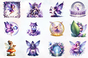 Magical Garden Purple Fairies Png, an Illustration by RobertsArt (Thumbnail 4 of 7)