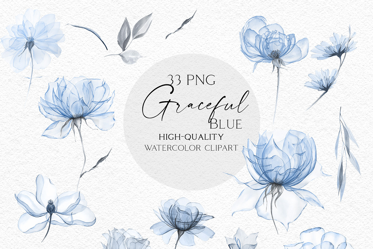 Icy Blue  - Transparent flowers, an Object Illustration by Olga Koelsch (Photo 15 of 16)