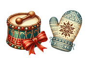 Watercolor Vintage Christmas Element, an Illustration by Designworld (Thumbnail 5 of 6)
