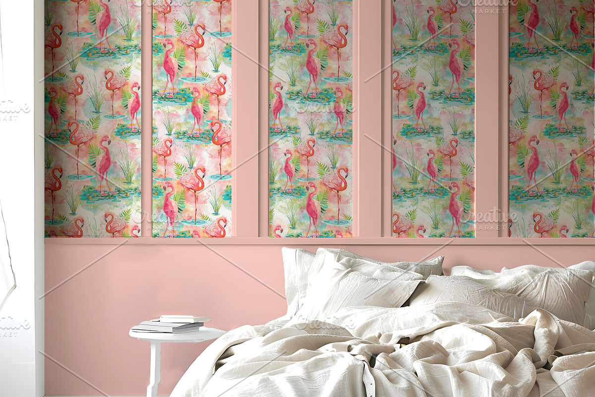 Wallpaper Bedroom Scene  Mockup, a Product Mockup by Nora Gad (Photo 12 of 24)