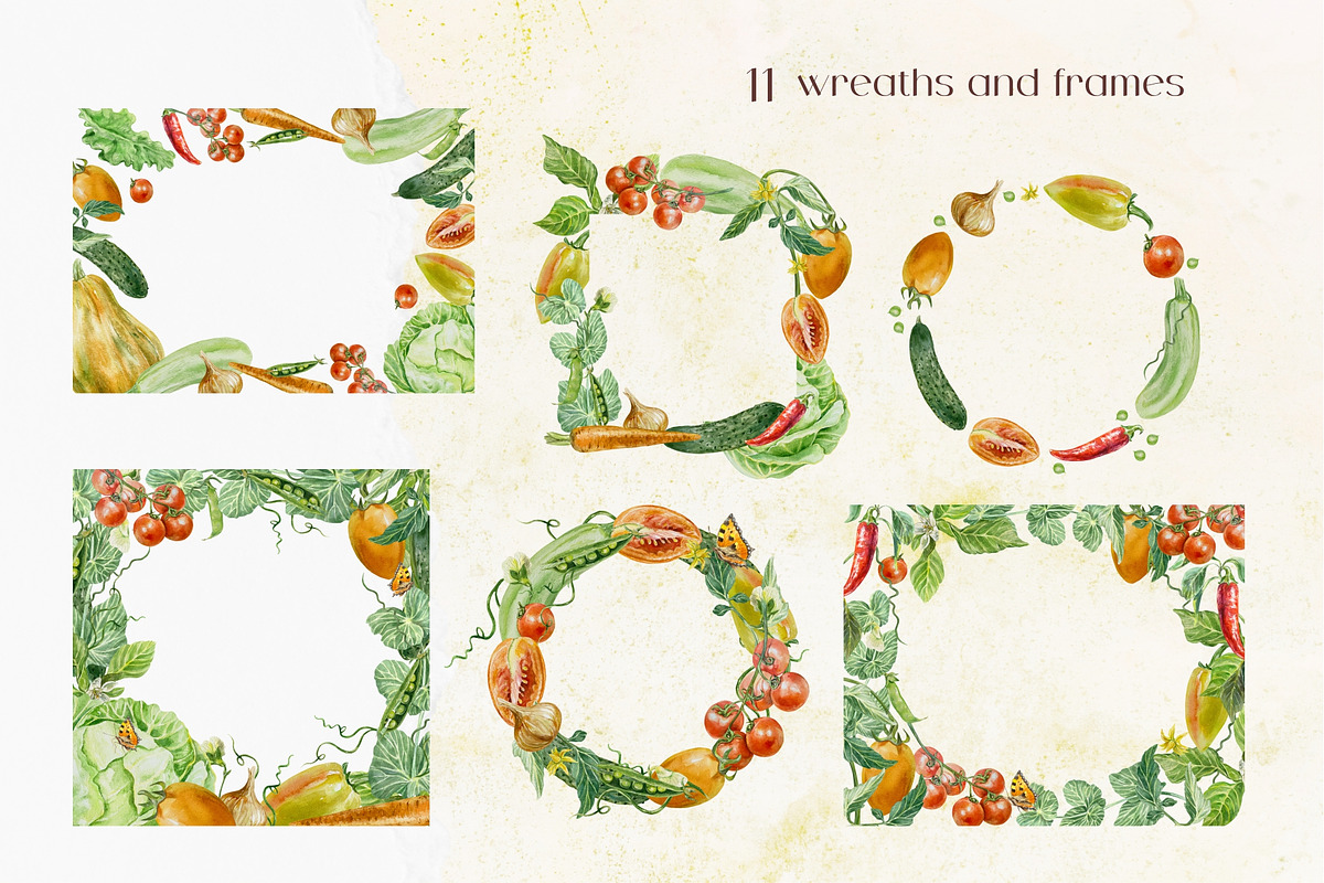 Vegetables Watercolor clip art, a Food Illustration by Farida Bik (Photo 5 of 12)