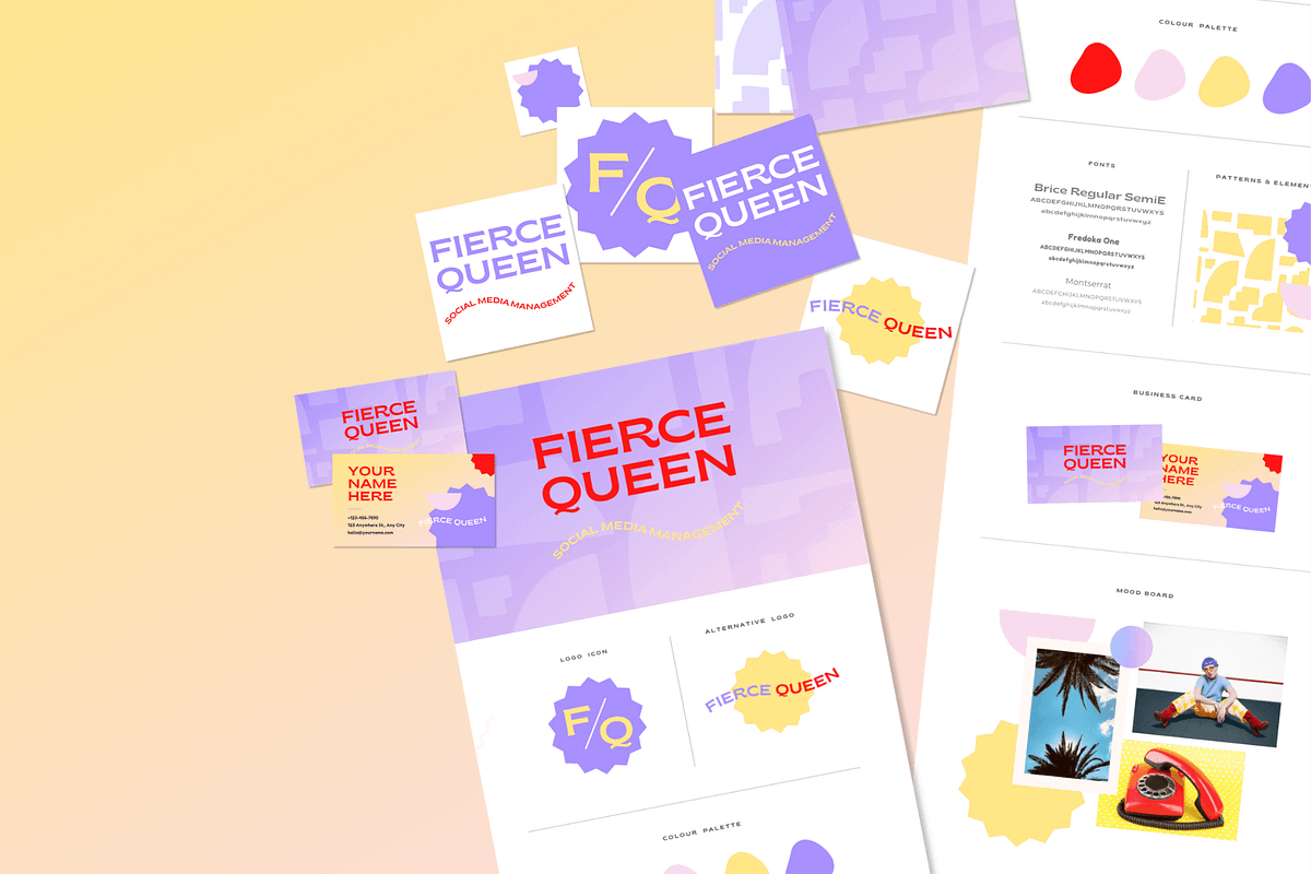 Fierce Queen Canva logo & brand kit, a Branding & Logo Template by Kurly Creative (Photo 9 of 13)