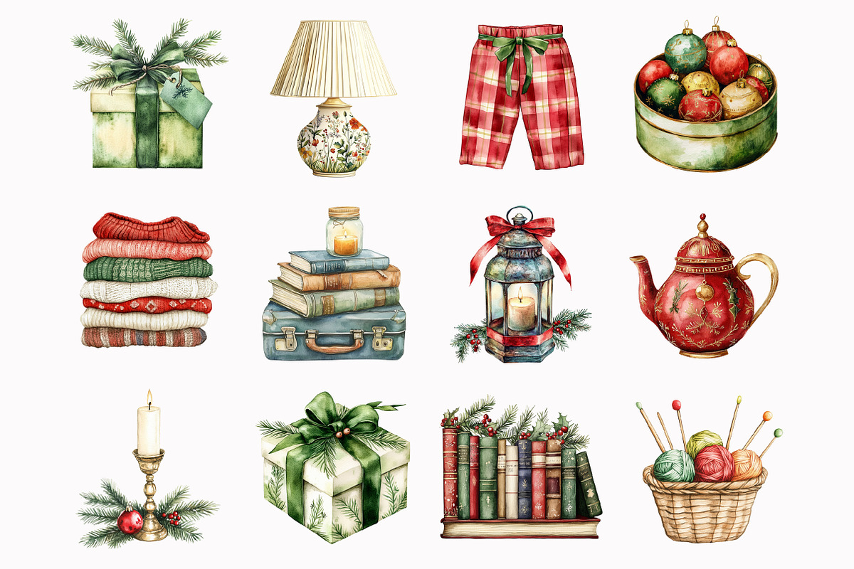 Cozy Christmas Reading Clipart, a Seasonal Illustration by Design Market (Photo 3 of 5)