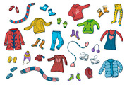Winter clothes illustrations set, an Illustration by Illustrationsforteachers (Thumbnail 2 of 3)