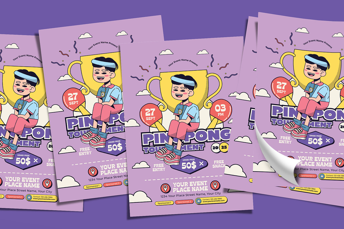 Ping Pong Tournament Flyer Template, a Flyer Template by Tiptop Graphic (Photo 4 of 5)
