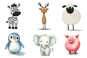 Animals Minimalist Cartoon Clipart, an Illustration by CreationArt (Thumbnail 3 of 4)