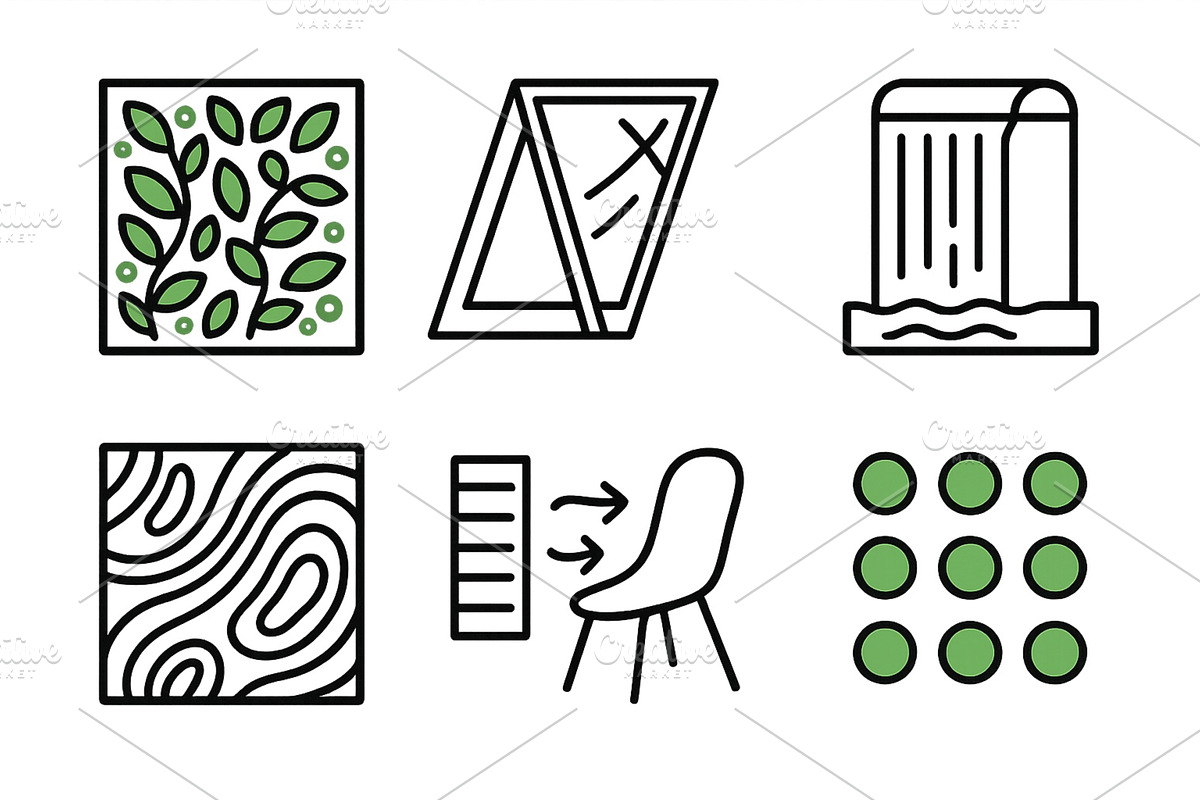 Design elements showcasing greenery, an Illustration by ZinetroN