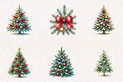 Christmas Tree Clipart Bundle, a Seasonal Illustration by CreationArt (Thumbnail 3 of 7)