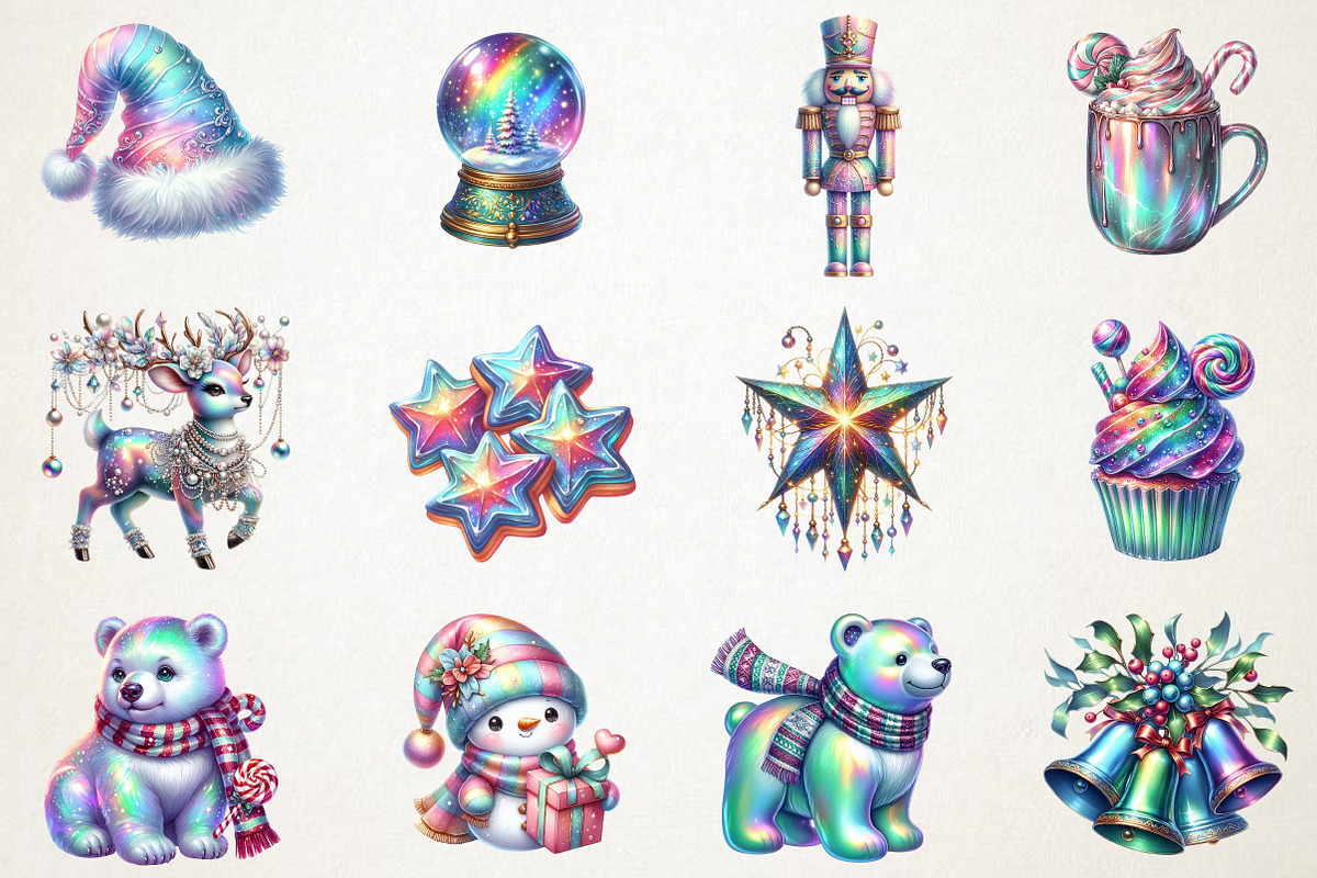 Iridescent Christmas Sublimation Png, an Illustration by RobertsArt (Photo 7 of 7)