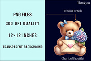 Teddy Bear with Hydrangeas, an Illustration by SinaCreation (Thumbnail 4 of 5)