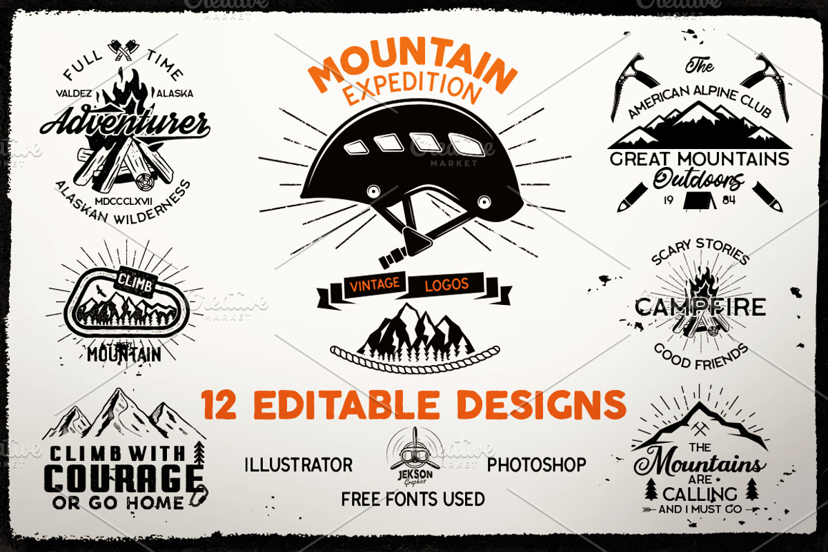 Mountain Expedition Logos Badges Set, a Branding & Logo Template by JeksonGraphics (Photo 1 of 10)