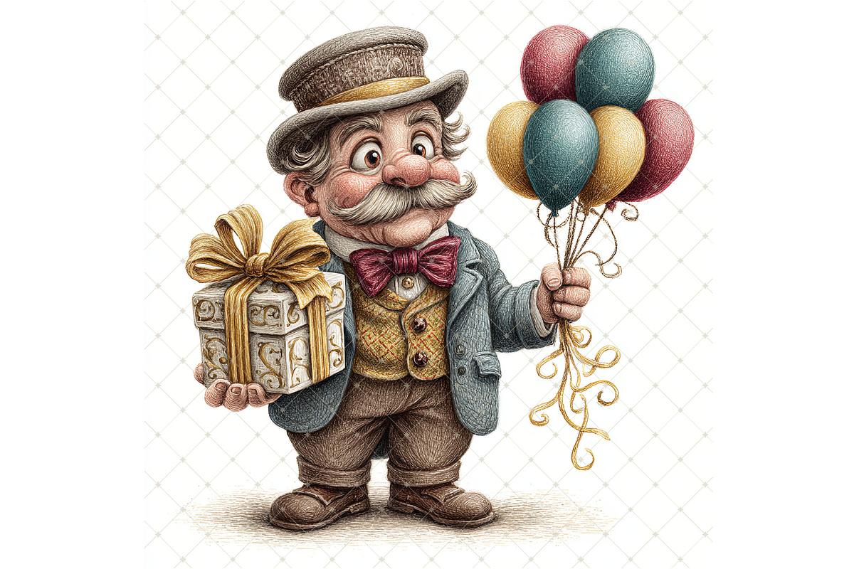 Man's Birthday Clipart JPG, a Person Illustration by Memories By Lea (Photo 18 of 20)