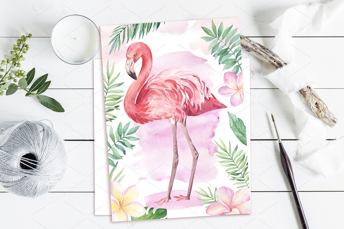SALE!Tropical Blossom Watercolor Set, a Decorative Illustration by Irina Diasli (Photo 7 of 14)