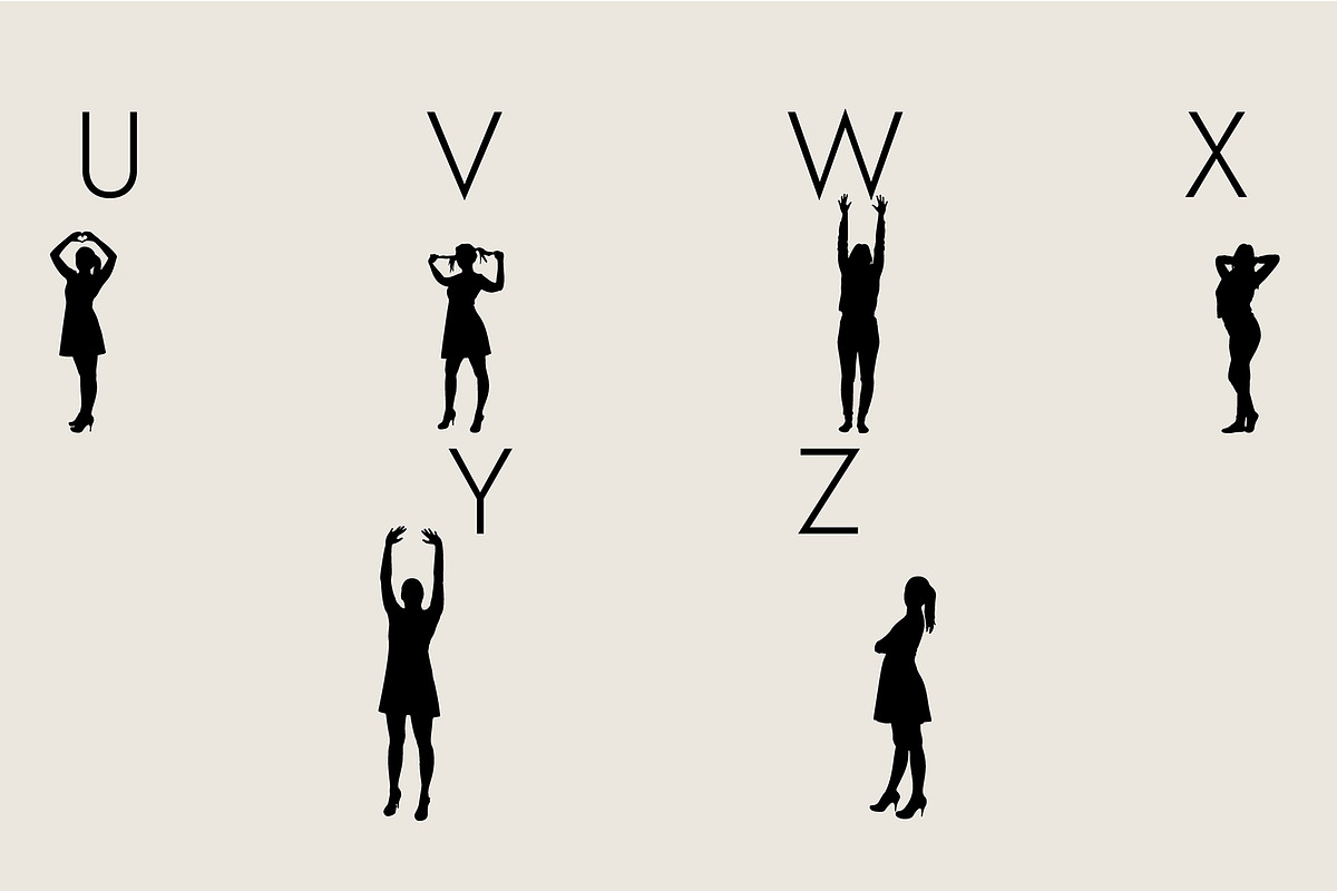 People Silhouettes Dingbats Font, a Symbol Font by Minimalartstudio (Photo 3 of 8)